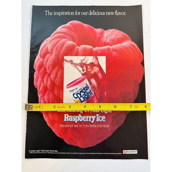 Vintage 1993 Crystal Light Raspberry Ice Drink Mix Advertisement Print Ad - Picture 3 of 3